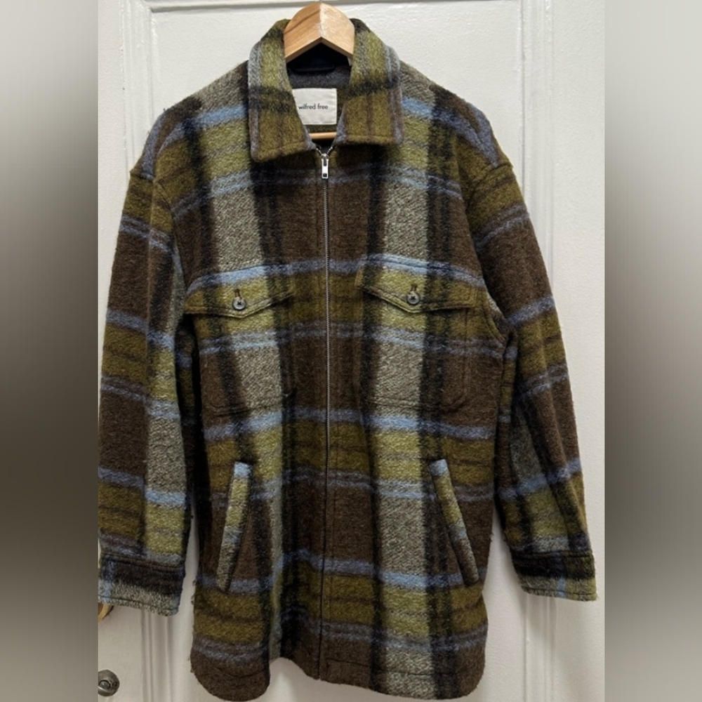 EUC Aritzia:Wilfred Free Utility Shirt Jacket--"Ganna" in green/brown/blue plaid - Picture 7 of 7